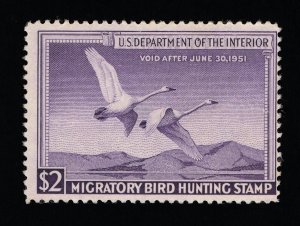 VERY AFFORDABLE GENUINE SCOTT #RW15 F-VF MINT OG NH 1950 VIOLET DUCK STAMP 19188