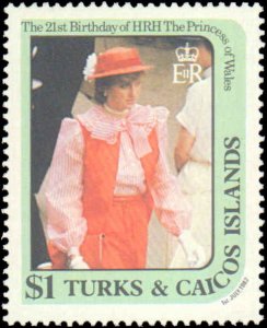 Turks and Ciacos Islands #530A-530C, Complete Set(4), 1982, Royality, Never H...
