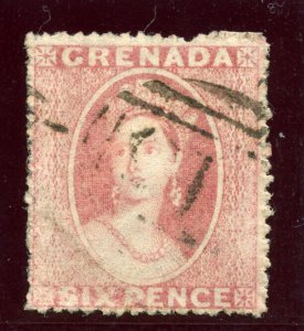 Grenada 1861 QV 6d rose very fine used. SG 3. Sc 2.