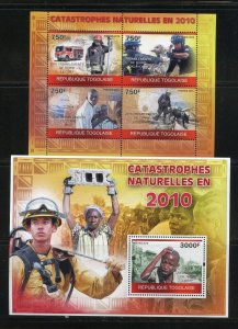 CLOSE-OUT TOGO NATURAL DISASTERS SHEET & S/S MINT NH