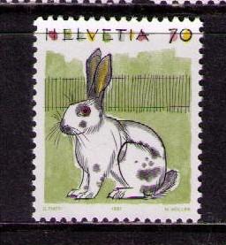 SWITZERLAND Sc# 872 MNH FVF Rabbit