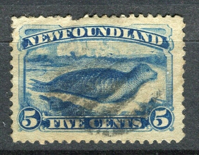 CANADA; NEWFOUNDLAND 1880 classic Seal issue used 5c. value