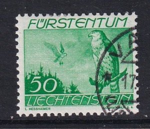 Liechtenstein  #C21  cancelled   1939  birds 50rp