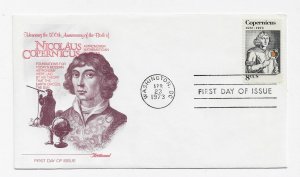 US 1488 8c Copernicus single on FDC Fleetwood Cachet Unaddressed ECV $12.50