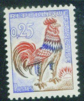 France Scott 1024 MNH** 1962 Galick Cock 25c stamp