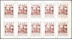 Vintage Posen Illinois Charity Poster Stamp Posen Red Cross 5 Dinga Postage MNH