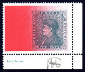 1976 US Bicentenary 15p from M/S corner MISSING SILVER, new BPP cert.  UNIQUE !!