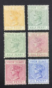 MOMEN: VIRGIN ISLANDS SG #26-31,29a 1883-4 MINT OG H £220 LOT #64222