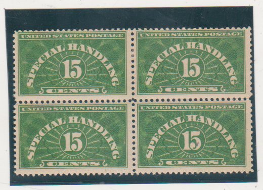 Scott # QE2 Block of 4 1913 Special Handling VF MNH bottom 2 Stamps top 2 MH