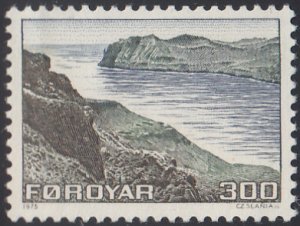 Faroe Islands 1975 MNH Sc #17 300o View of Streymoy and Vagar
