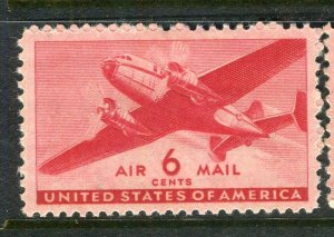USA; 1941 early AIRMAIL issue fine Mint hinged 6c. value