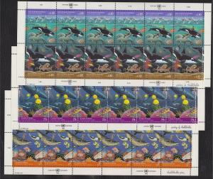 UNITED NATIONS OCEANS NY + GENEVA + VIENNA MINISHEETS MNH	