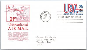 US FIRST DAY COVER AIRMAIL 21c C81 ON ANDERSON CACHET 1971