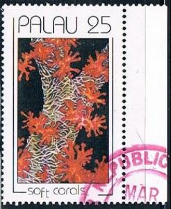 Palau 230, 25c Red coral, single, used, VF