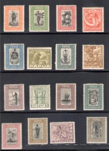 1932-40 Papua - Stanley Gibbons #130-145 - Complete 16 Value Series - MH*