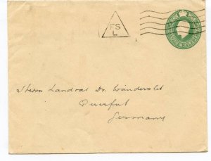 GB Postal Stationery Envelope FSL Cancel to Germany