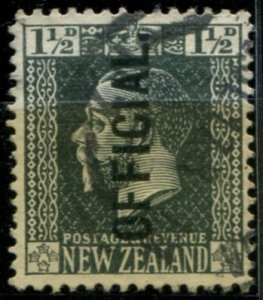 New Zealand Sc#O42 Used, 1½p gray blk, Officials - King George V (1916)