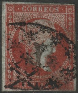 Cuba 1855 Sc 5 used probable fake overprint