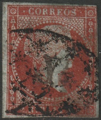 Cuba 1855 Sc 5 used probable fake overprint