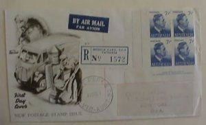 AUSTRALIA FDC GEROGE IMPRINT BLOCK REGISTERED 1951 OCT 31 MIDDLE PARK 6