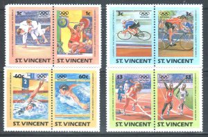 ST. VINCENT - 1984 OLYMPIC GAMES / LEADERS OF THE WORLD - 8V - MINT NH