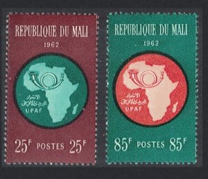 Mali African Postal Union Commemoration 2v 1962 MNH SG#51-52