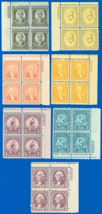 US Scott #712//#720 PB/4, Mostly Mint-NH, See Description, SCV $246.25! (SK)