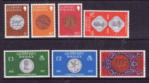 Isle of Man-Sc#198B-203A-Unused NH set-Coins-Currency-1980-81-