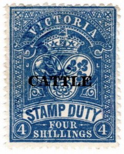 (I.B) Australia - Victoria Revenue : Cattle Duty 4/- (1927)