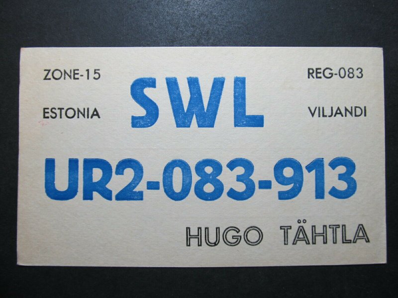 5714 Amateur Radio QSL Card Viljandi Estonia