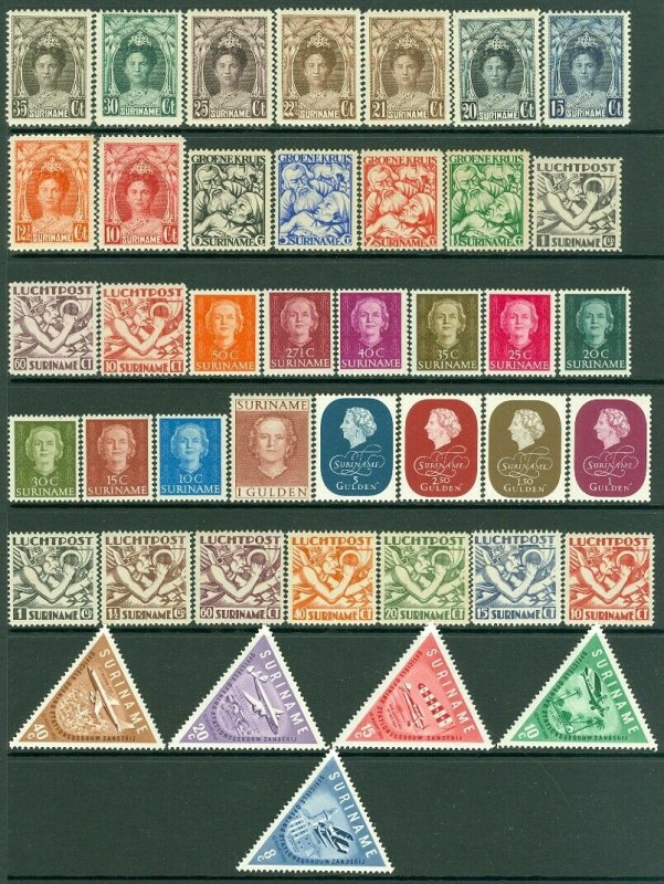 EDW1949SELL : SURINAME Very nice collection of ALL VF MOG CPLT sets. Sc Cat $176