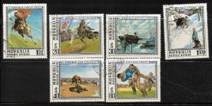 MONGOLIA Scott # 921-6 Cancelled - Paintings On Stamps