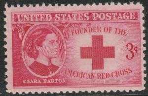 US 967 Clara Barton 3c single MNH 1948