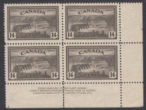 Canada #270 Mint Plate Block, Plate No. 1 LR