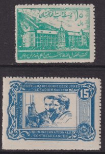 1938 Afghanistan postal tax stamp set MLH Sc# RA1 RA2 CV: $6.50