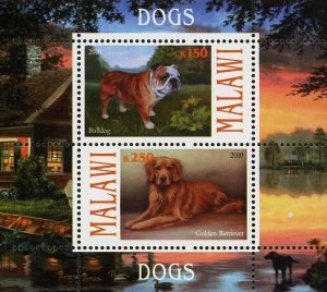 Malawi Dog Pet Domestic Animal Spaniel Souvenir Sheet of 2 Stamps Mint NH