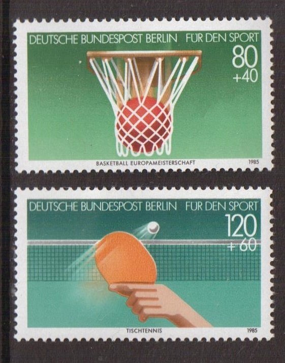 Germany  Berlin   #9NB221-9NB222   MNH  1985   sports  basketball  table tennis