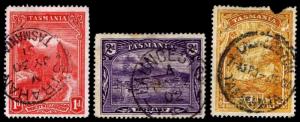 1899-1900 AUSTRALIAN STATES TASMANIA #87-88 & 91 - USED - FINE - $18.50 (E#2075)