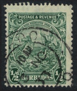 Barbados Inscr 'POSTAGE & REVENUE' ½d T2 1925 Canc SG#230