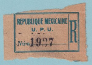 MEXICO UPU REGISTRATION LABLE 1937  USED - NO FAULTS VERY FINE! - LSE