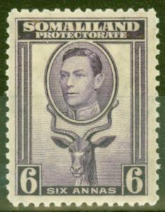 SOMALILAND 1938 6A violette sg98 très légèrement MTD excellent état