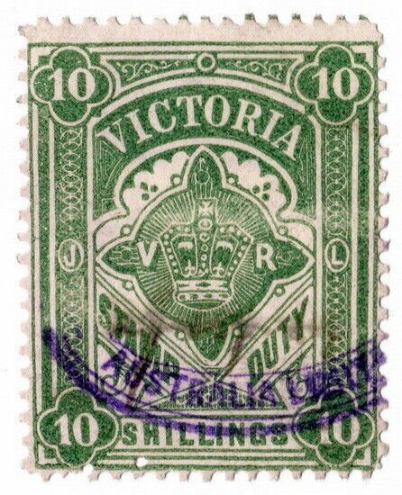 (I.B) Australia - Victoria Revenue : Stamp Duty 10/-