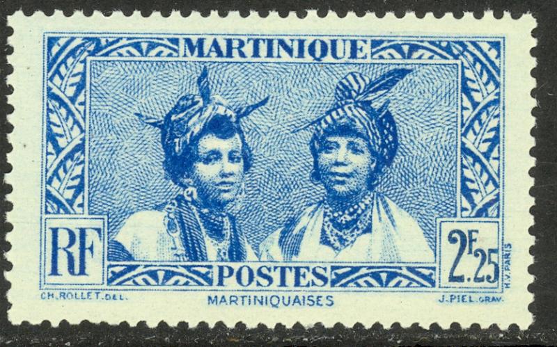 MARTINIQUE 1933-40 2.25fr Martinique Women Pictorial Sc 167 MVLH