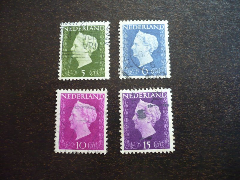 Stamps - Netherlands - Scott#286,287,289,291, - Used Part Set of 4 Stamps