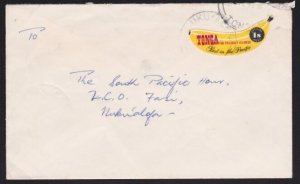 TONGA 1972 local cover ex NUKUALOFA - 1s Banana official self adhesive.....a4752