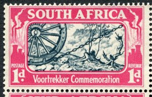 South Africa 1938 1d blue & carmine Three bolts in wheel rim variety SG80a MNH