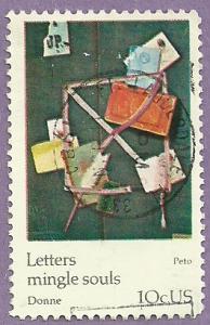 US Used Stamp Scott 1532 Letters Mingle Souls - Peto #3