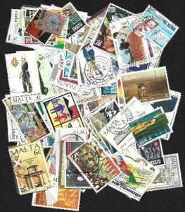 Malta Collection of 100 Different Stamps - Used