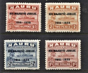 STAMP STATION PERTH - Nauru #31-34 KGV Silver Jubilee MLH