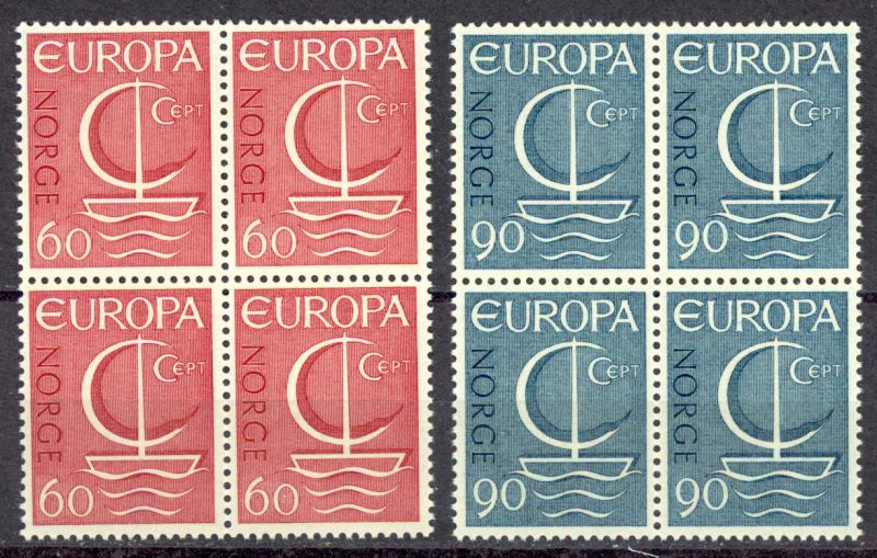 Norway Sc# 496-497 MNH block/4 1966 Europa